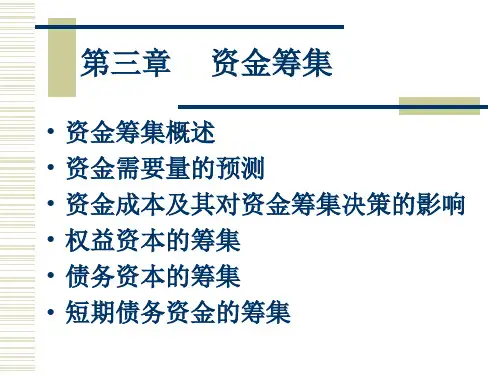 财务管理第三章资金筹集