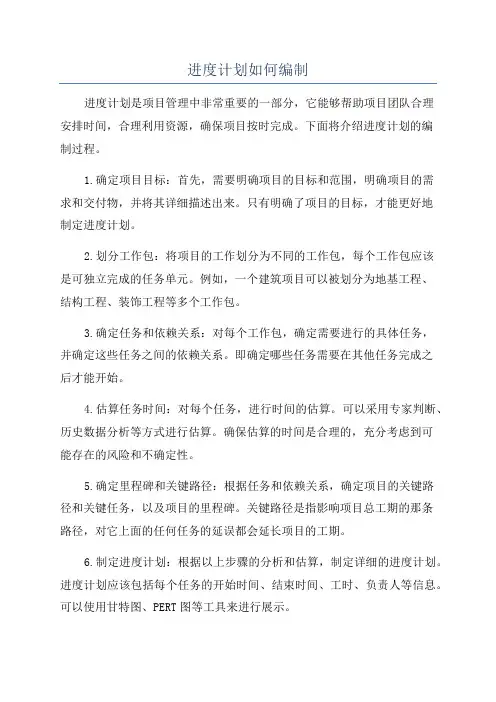 进度计划如何编制