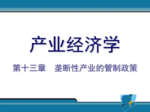 垄断性产业的基本特征