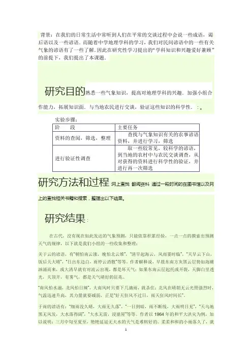 民间谚语中的气象知识.