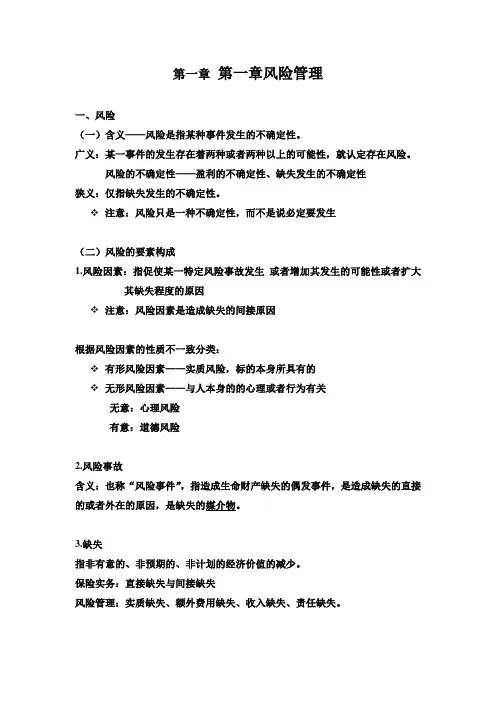第一章风险管理
