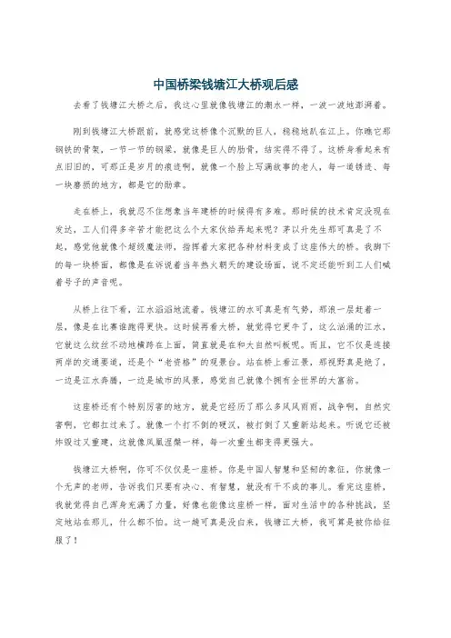 中国桥梁钱塘江大桥观后感