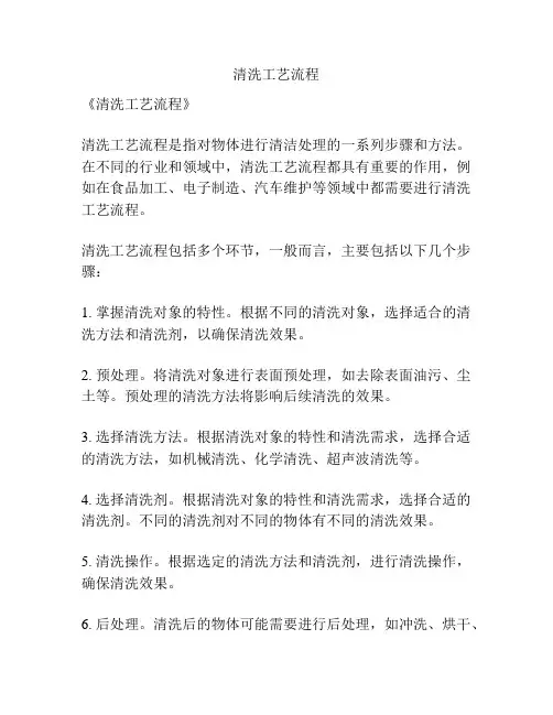 清洗工艺流程