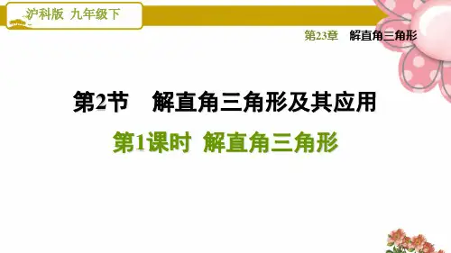 第一学期《解直角三角形》PPT课件