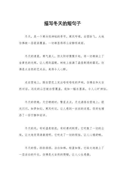 描写冬天的短句子