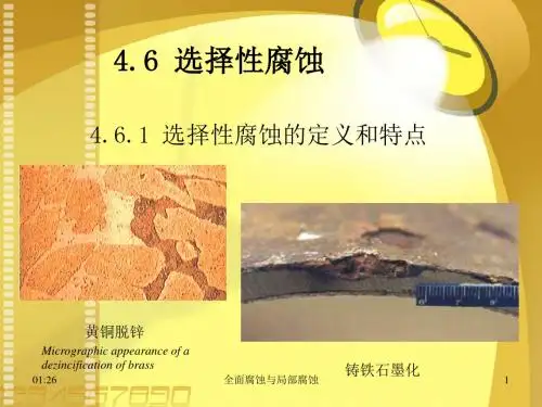 5材料腐蚀与防护-全面腐蚀与局部腐蚀2资料