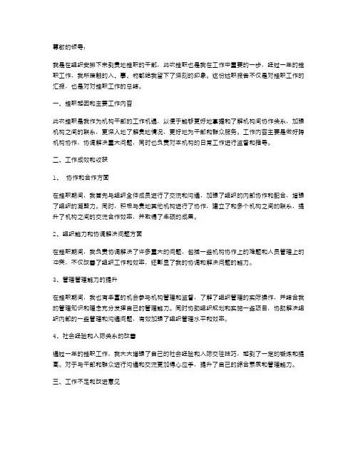 挂职述职报告
