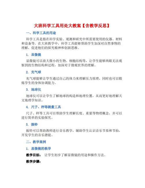 大班科学工具用处大教案【含教学反思】