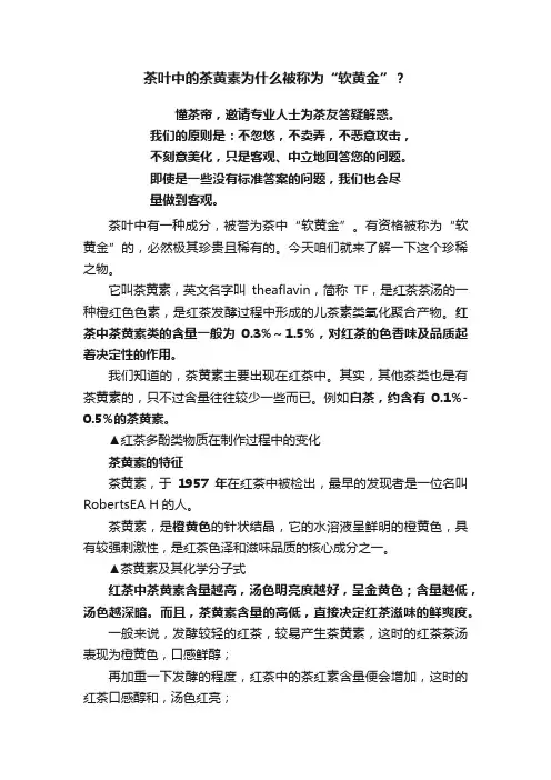 茶叶中的茶黄素为什么被称为“软黄金”？