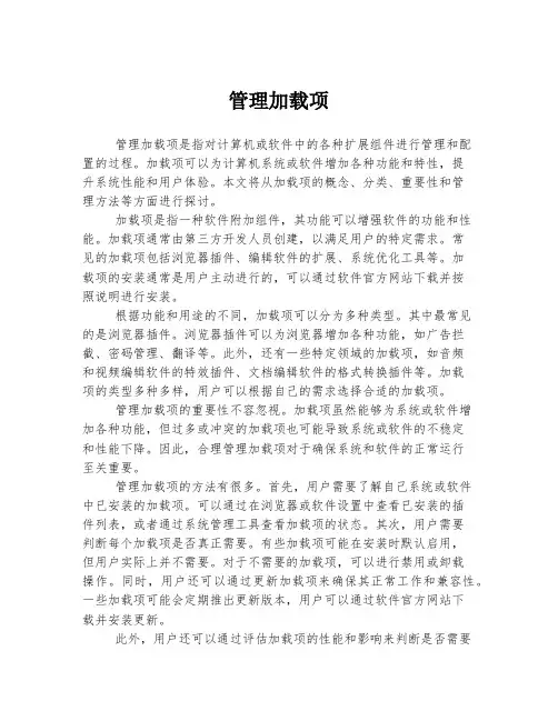 管理加载项