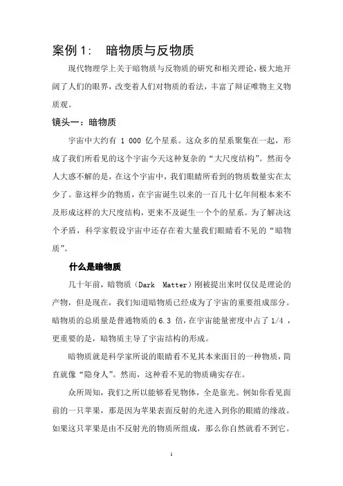 案例1：暗物质与反物质 F