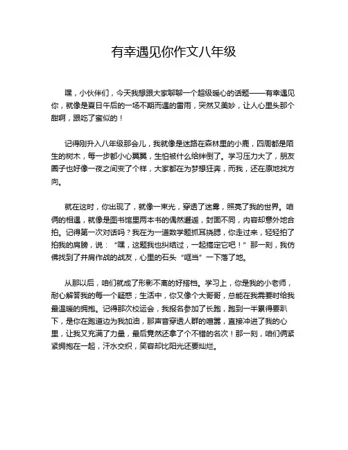 有幸遇见你作文八年级