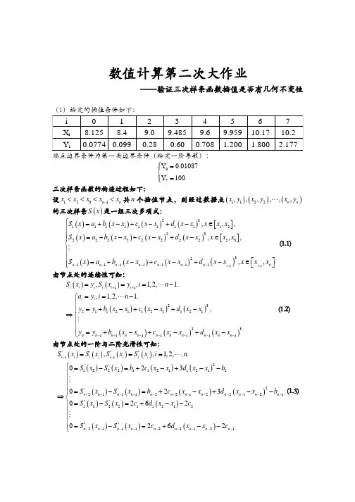 自编的三次样条插值matlab程序(含多种边界条件)
