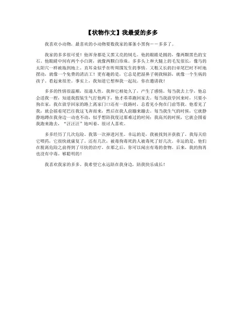 【状物作文】我最爱的多多