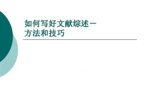怎样写文献综述_ppt