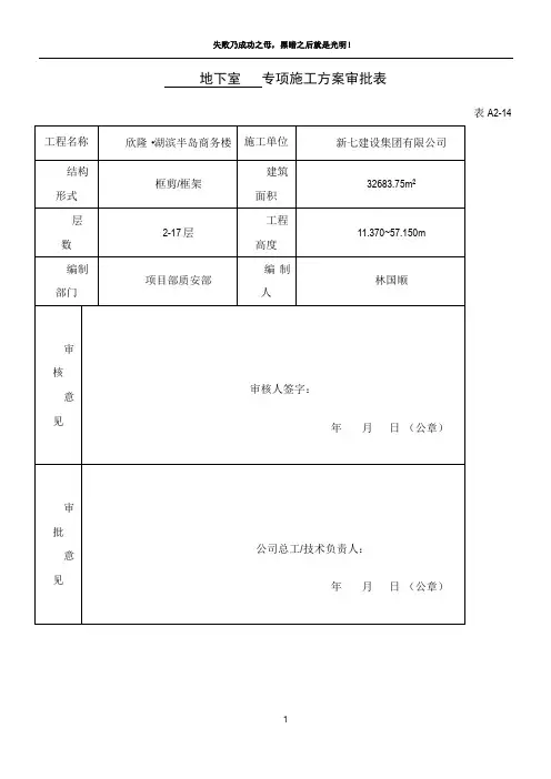 专项施工方案审批表31770