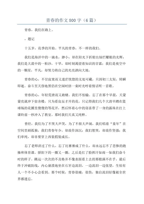 青春的作文800字(6篇)