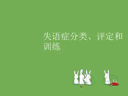 失语症分类、评定和训练