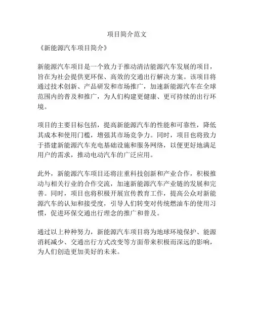 项目简介范文