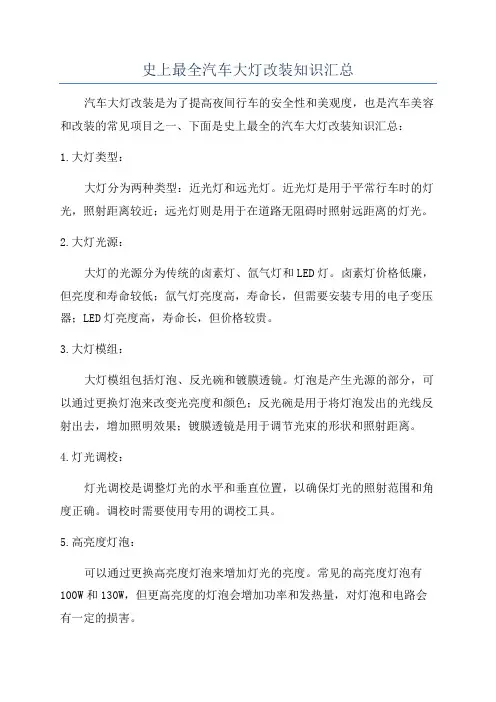史上最全汽车大灯改装知识汇总
