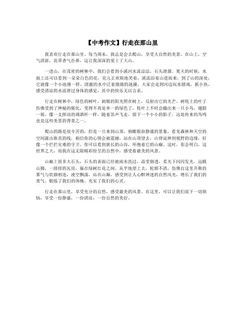 【中考作文】行走在那山里