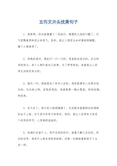 五作文开头优美句子