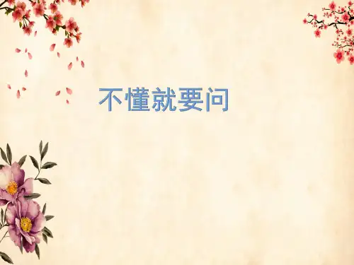 《不懂就要问》ppt课件