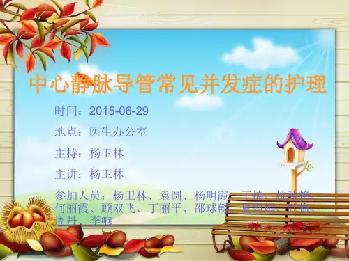 中心静脉的导管常见并发症的护理__