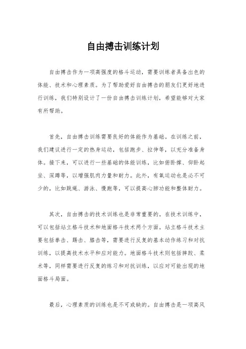 自由搏击训练计划