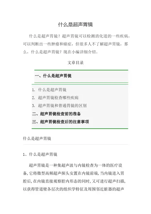 什么是超声胃镜