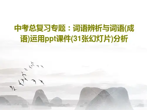 中考总复习专题：词语辨析与词语(成语)运用ppt课件(31张幻灯片)分析33页PPT