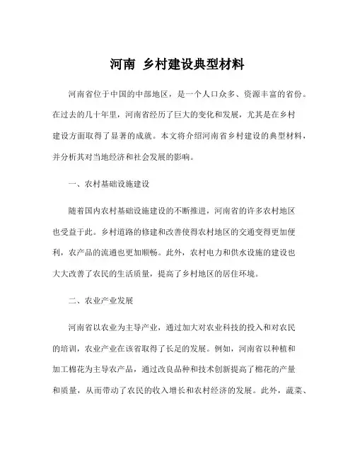河南 乡村建设典型材料