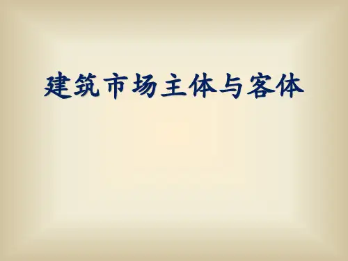 建筑市场主体与客体精选全文完整版