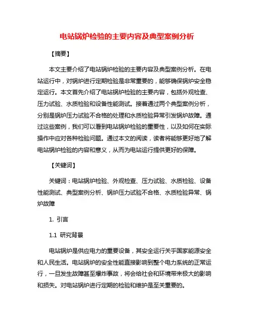 电站锅炉检验的主要内容及典型案例分析