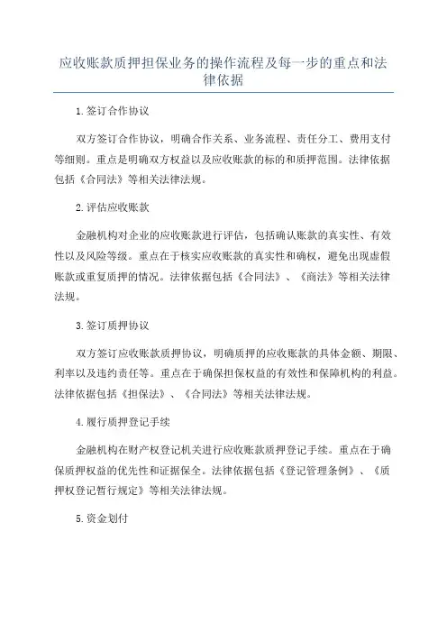 应收账款质押担保业务的操作流程及每一步的重点和法律依据