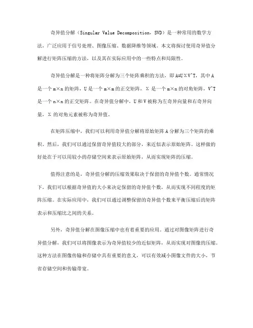 使用奇异值分解进行矩阵压缩的方法探讨(九)