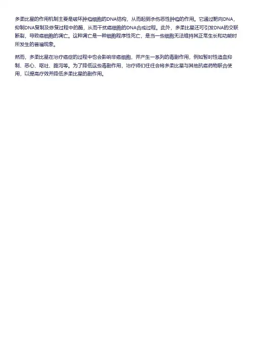 多柔比星作用机制