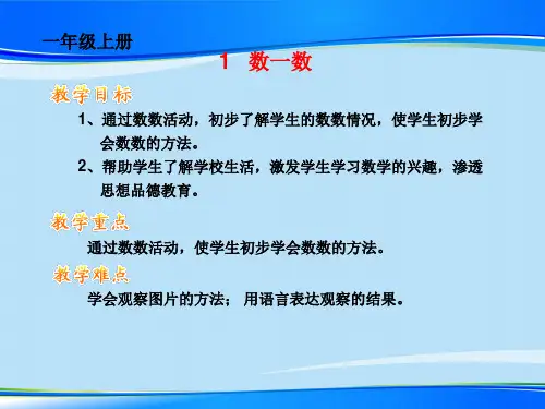 一年级上册数学课件-1《数一数》丨人教版(共18张PPT)最新课件