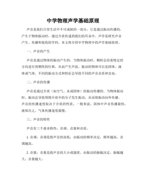 中学物理声学基础原理