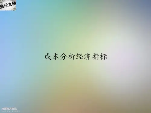 成本分析经济指标 