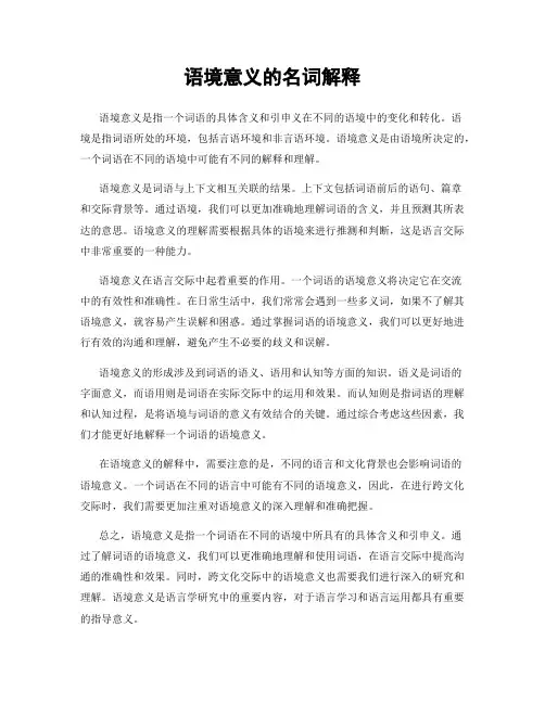 语境意义的名词解释