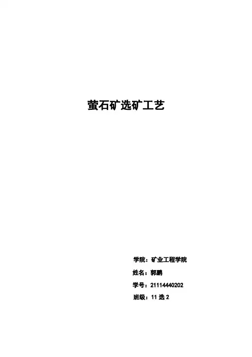 萤石矿选矿工艺