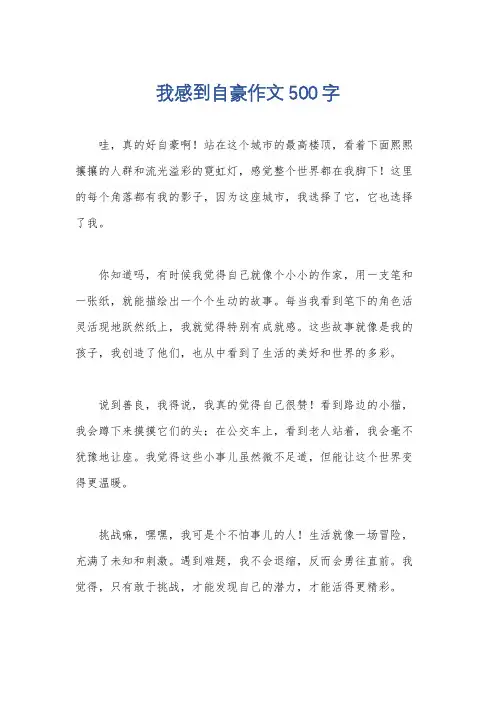我感到自豪作文500字