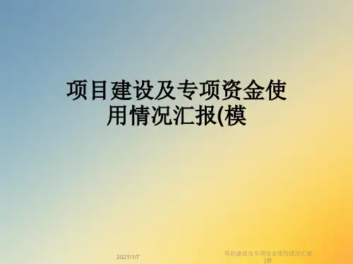 项目建设及专项资金使用情况汇报(模