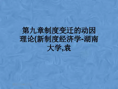 第九章制度变迁的动因理论(新制度经济学-湖南大学,袁
