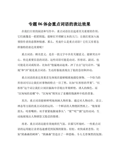 专题06体会重点词语的表达效果
