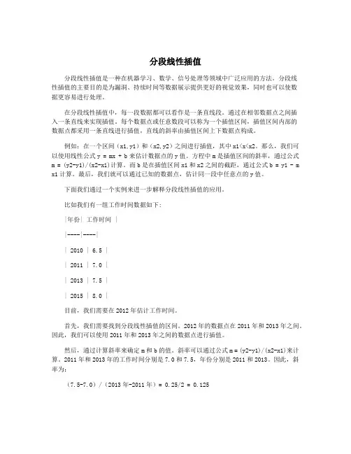 分段线性插值