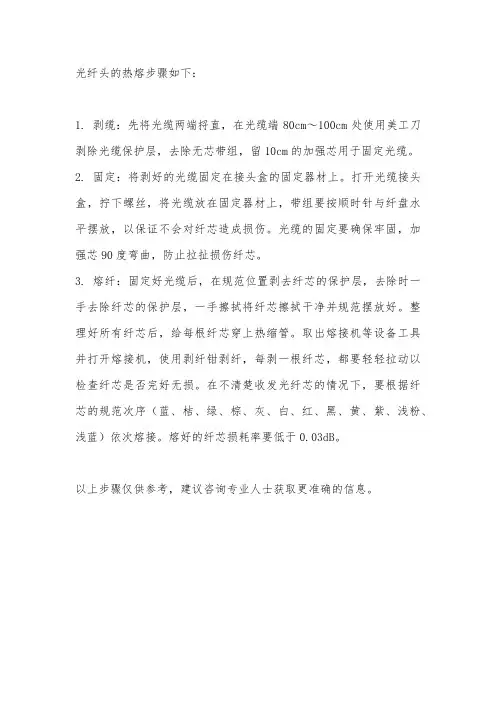 光纤头 热熔