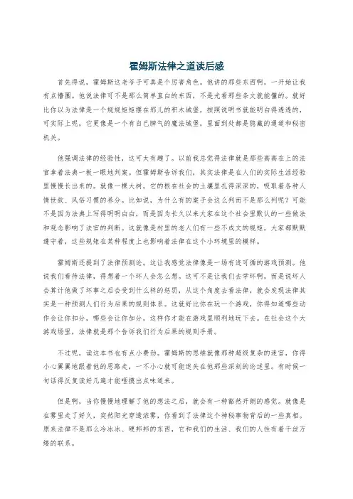 霍姆斯法律之道读后感