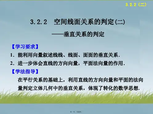 高中数学 第三章 3.2.2空间线面关系的判定(二)配套课件 苏教版选修21